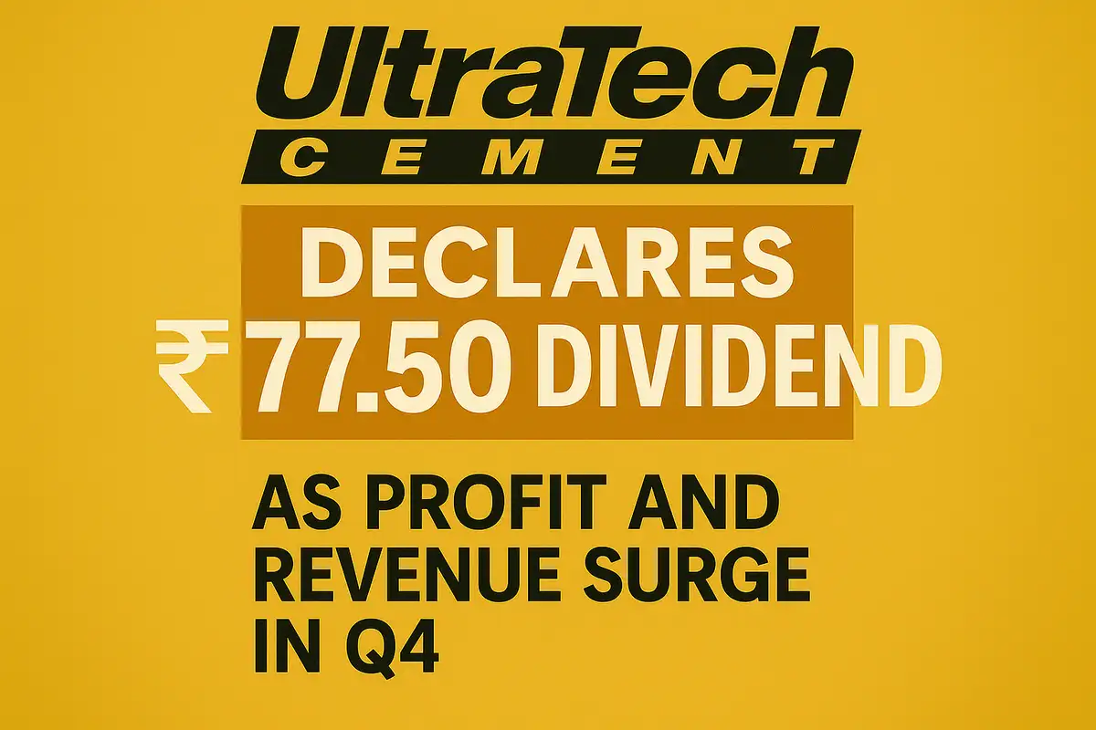 UltraTech Cement Q4 results, UltraTech dividend 2025, UltraTech ₹77.50 dividend, UltraTech profit growth, UltraTech revenue Q4 FY25, UltraTech EBITDA rise, UltraTech cement volume, UltraTech share price today, UltraTech stock performance, UltraTech capacity expansion