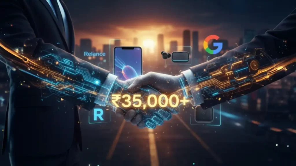 RIL-Google Partnership, Google Jio collaboration, free premium tech plan, Jio 5G users benefit, digital innovation India, Mukesh Ambani AI vision, tech partnership India
